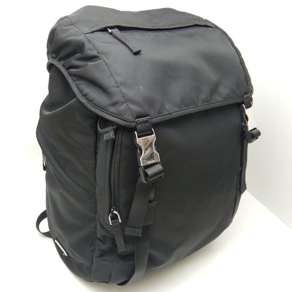 Prada Rucksack Backpack Tesuto Nylon Nero - Picture 2 of 8